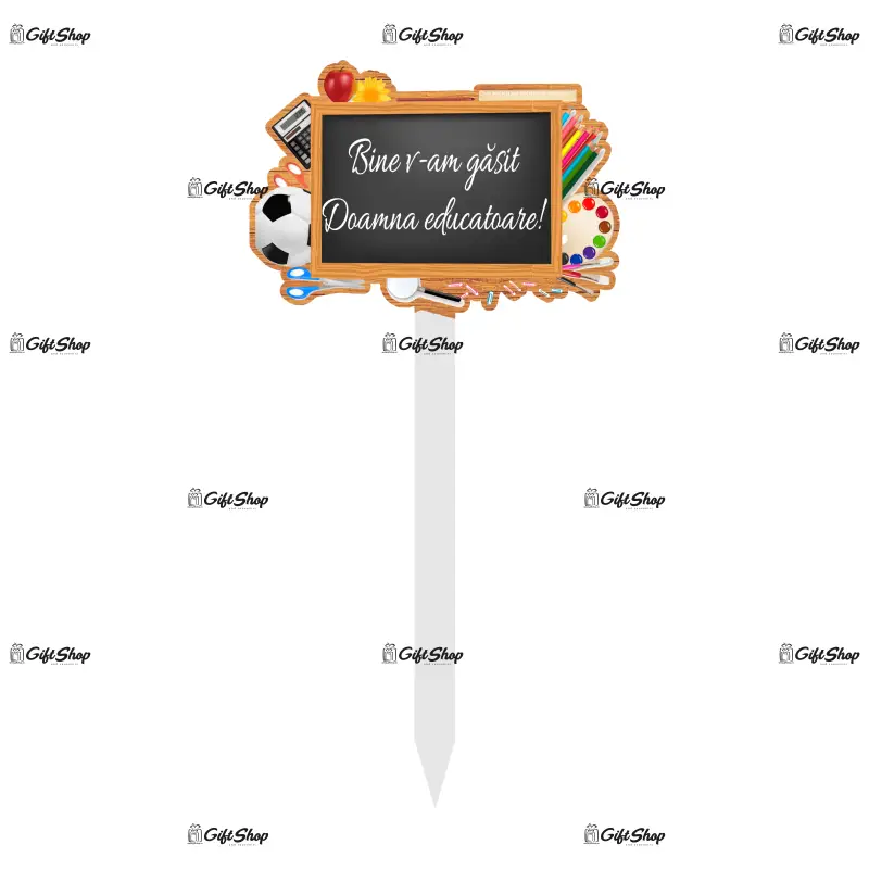 Bine v-am gasit in noul doamna educatoare, topper lemn, model a